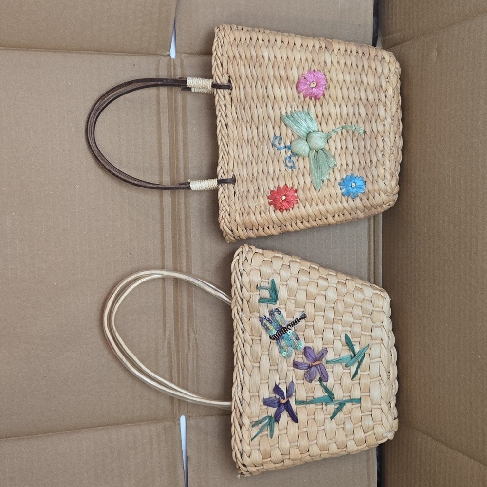 Set Of 2 Small Basket Purses